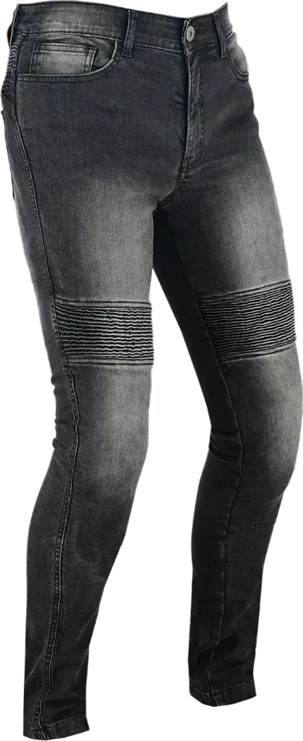 Black washed riding jeans with knee panels